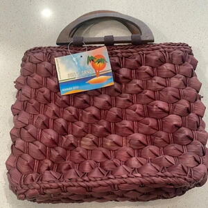 NWT Sun N Sand brown straw bag